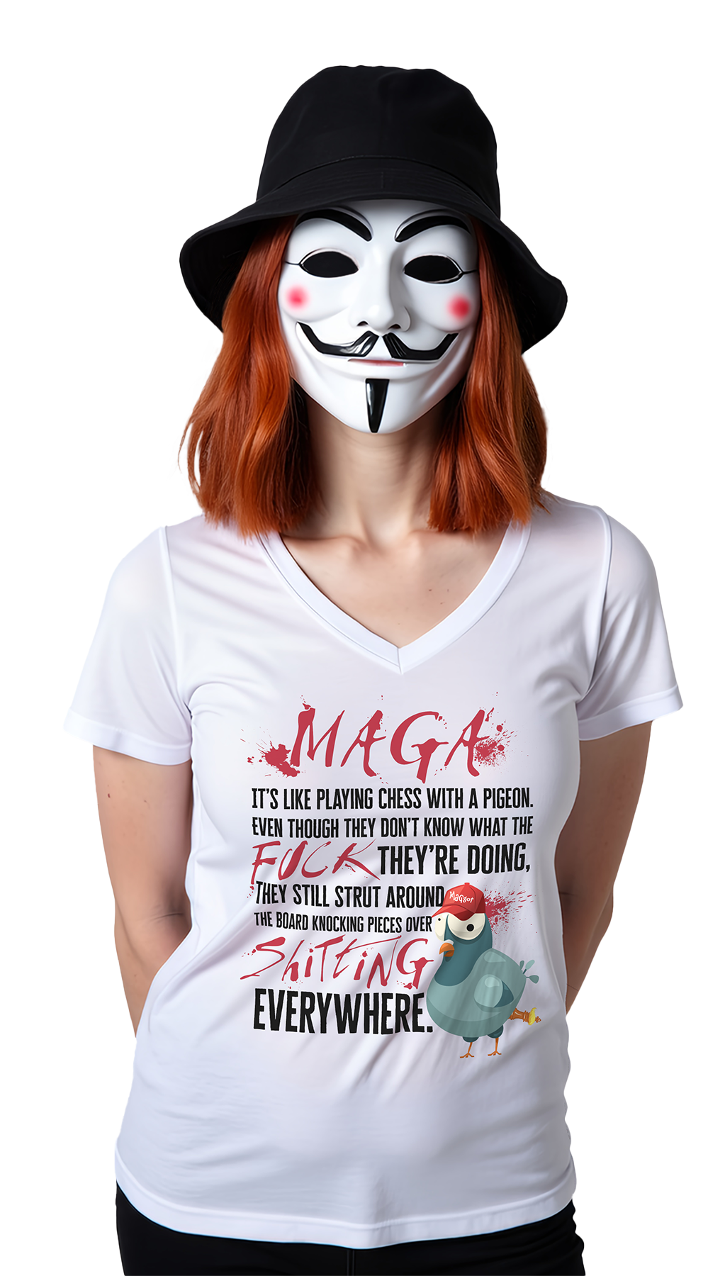 Female-Model-V-Neck-MAGA-Pigeons_v2